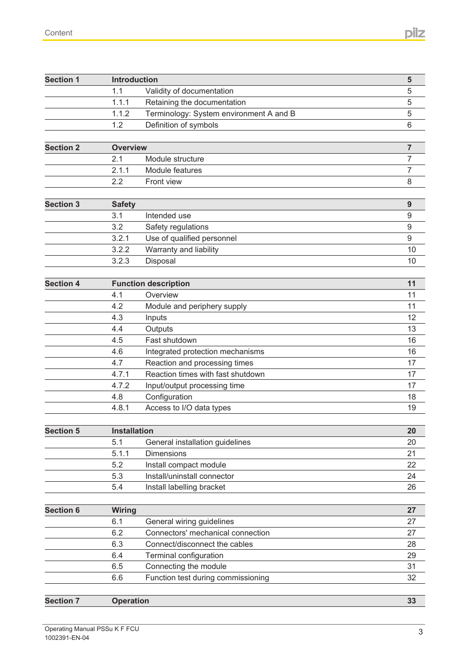 Pilz PSSu K F FCU User Manual | Page 3 / 42