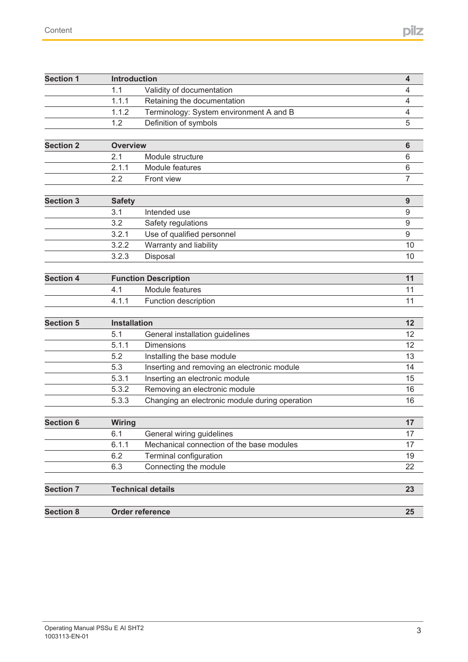 Pilz PSSu E AI SHT2 User Manual | Page 3 / 26