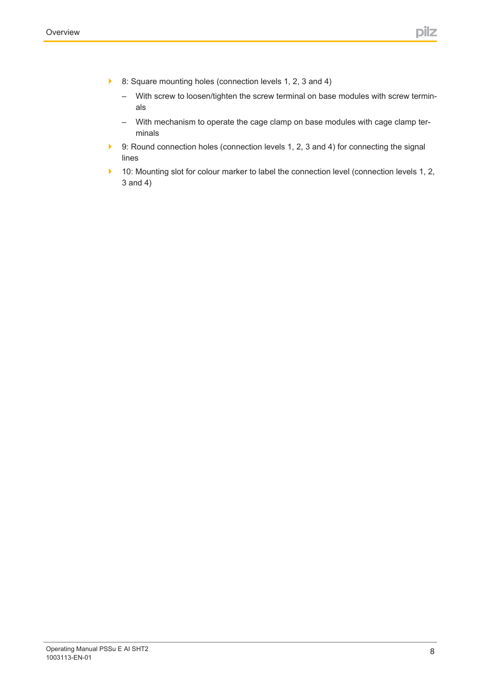 Pilz PSSu E AI SHT2 User Manual | Page 8 / 26