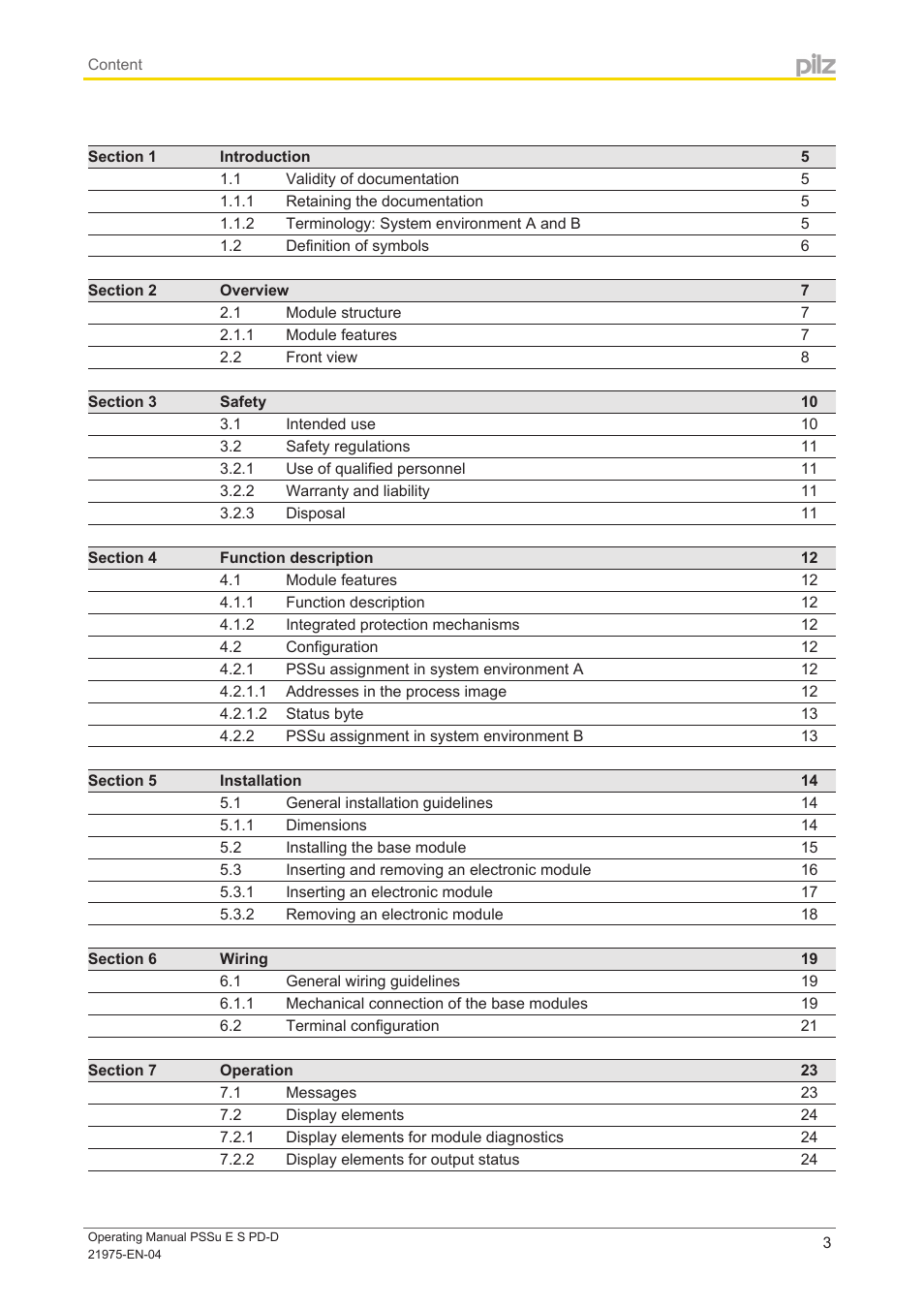 Pilz PSSu E S PD-D User Manual | Page 3 / 28