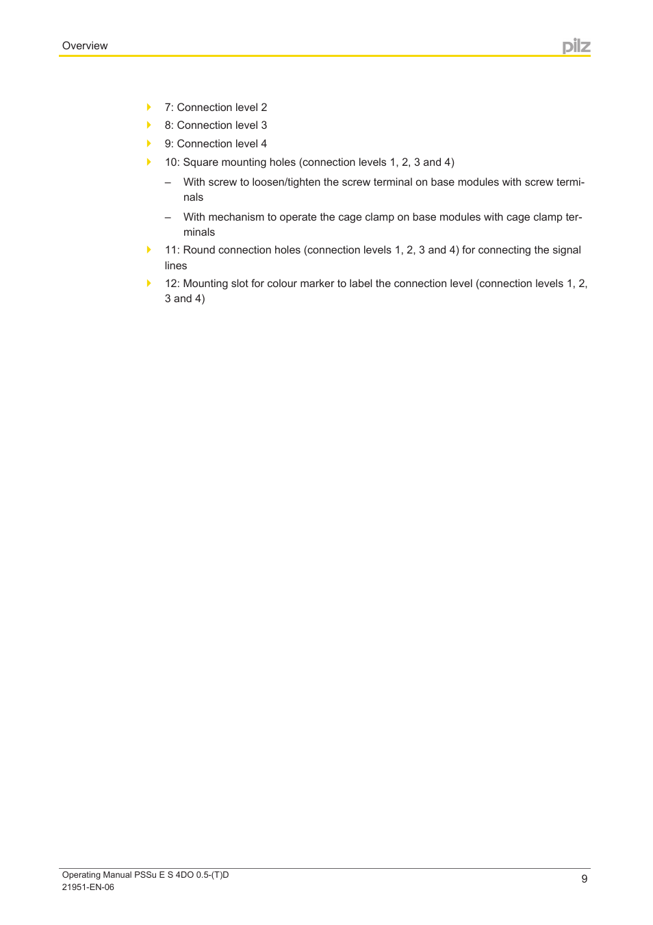 Pilz PSSu E S 4DO 0.5-D User Manual | Page 9 / 32
