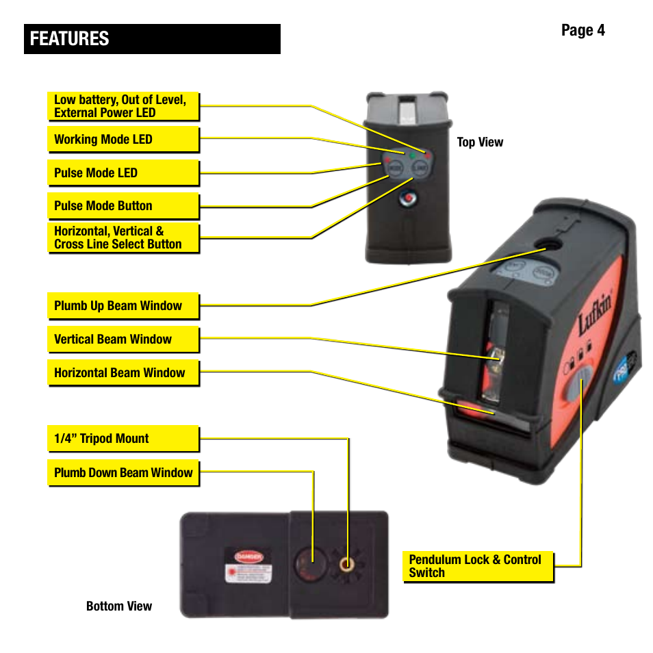 Features, Page 4 | Cooper Hand Tools LUFKIN LCL4 User Manual | Page 4 / 17