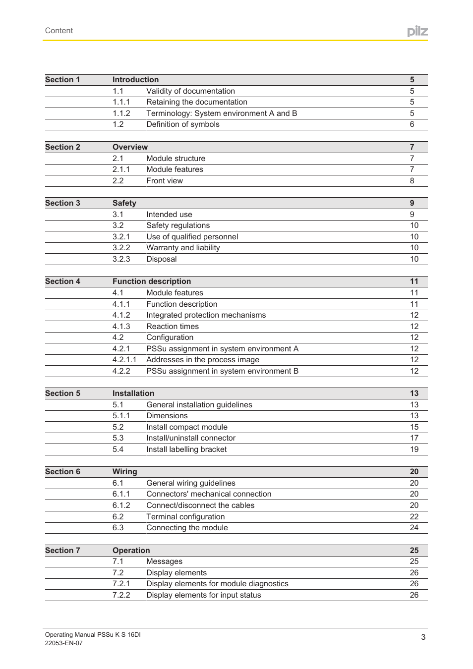 Pilz PSSu K S 16DI User Manual | Page 3 / 31