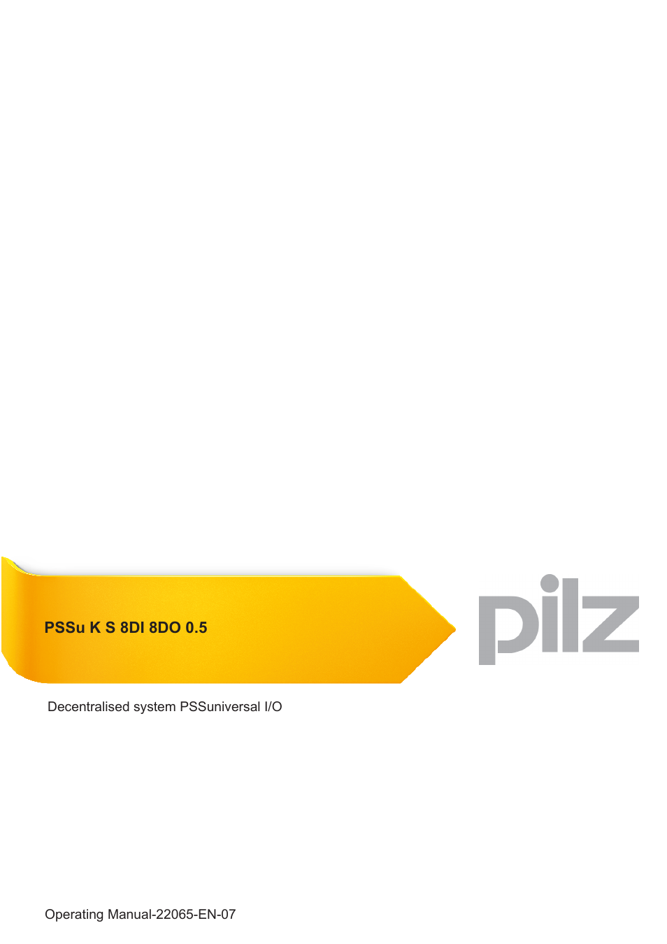 Pilz PSSu K S 8DI 8DO 0.5 User Manual | 34 pages