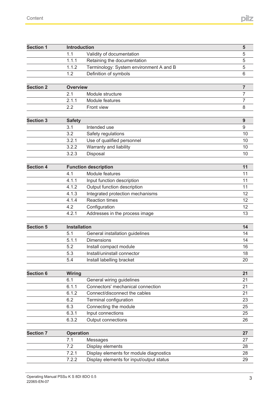 Pilz PSSu K S 8DI 8DO 0.5 User Manual | Page 3 / 34