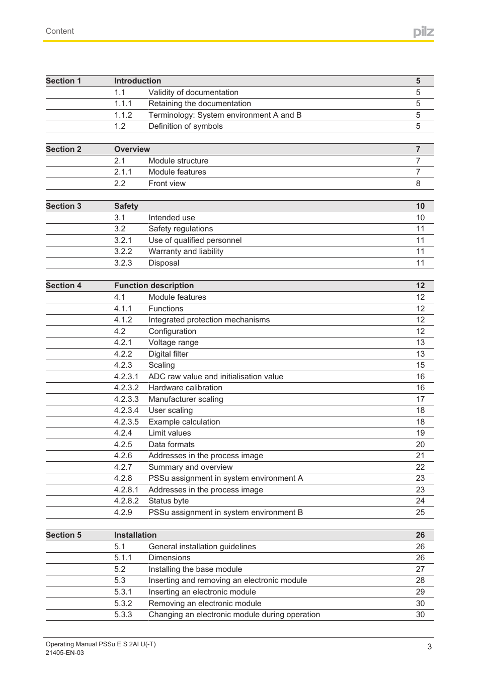 Pilz PSSu E S 2AI U User Manual | Page 3 / 43