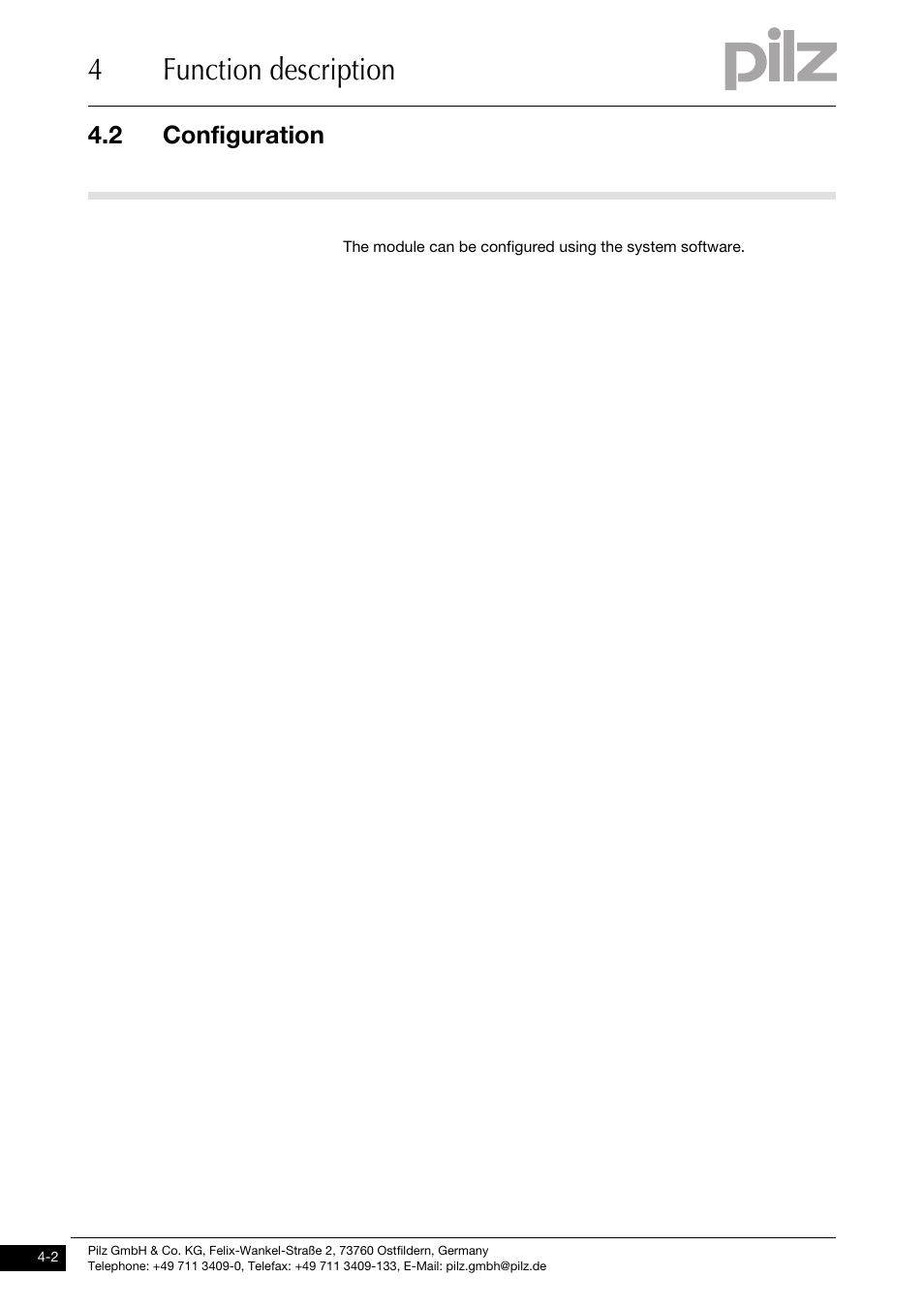 Configuration, 4function description, 2 configuration | Pilz PSSu E S 4AI U User Manual | Page 18 / 53