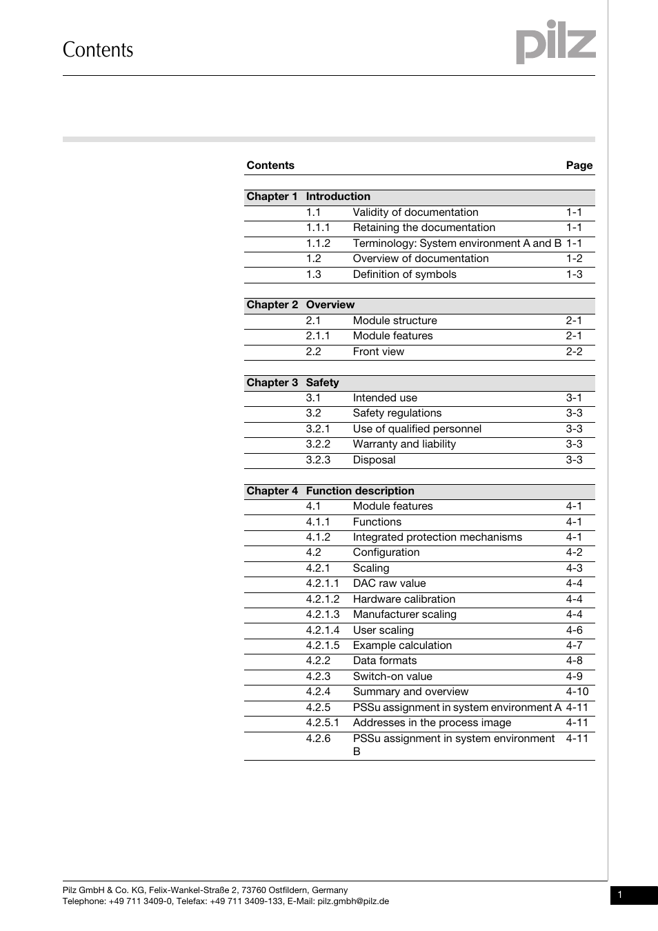 Pilz PSSu E S 4AO U User Manual | Page 3 / 49