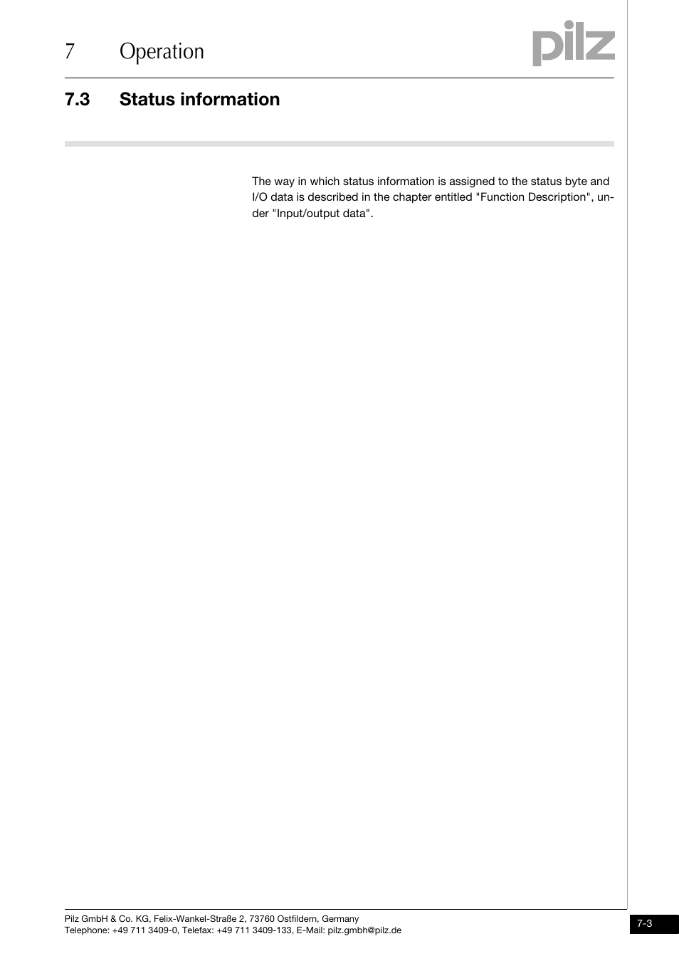 Status information, 7operation, 3 status information | Pilz PSSu E S ABS SSI User Manual | Page 37 / 43