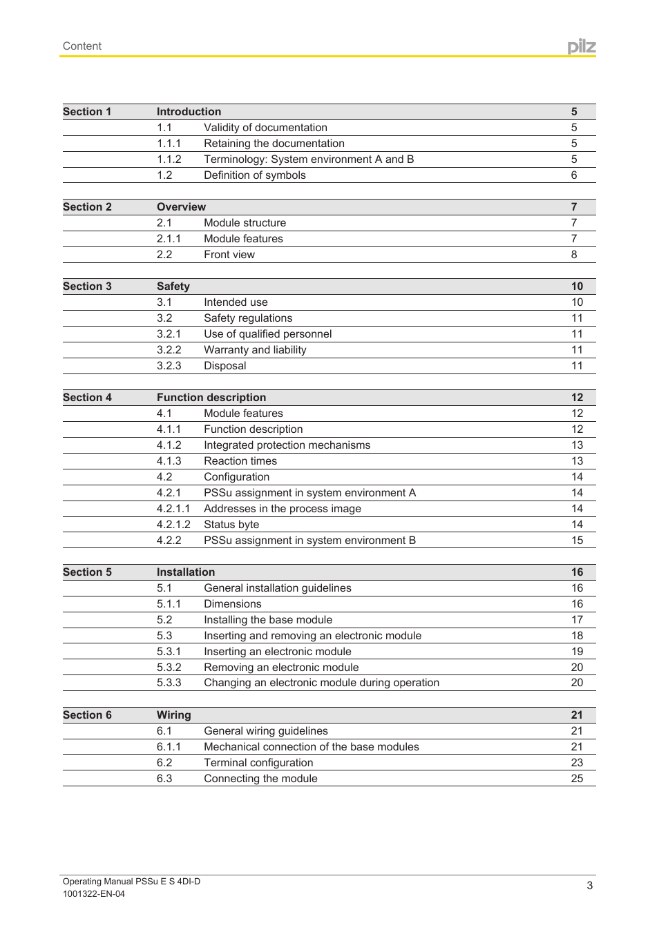 Pilz PSSu E S 4DI-D User Manual | Page 3 / 32