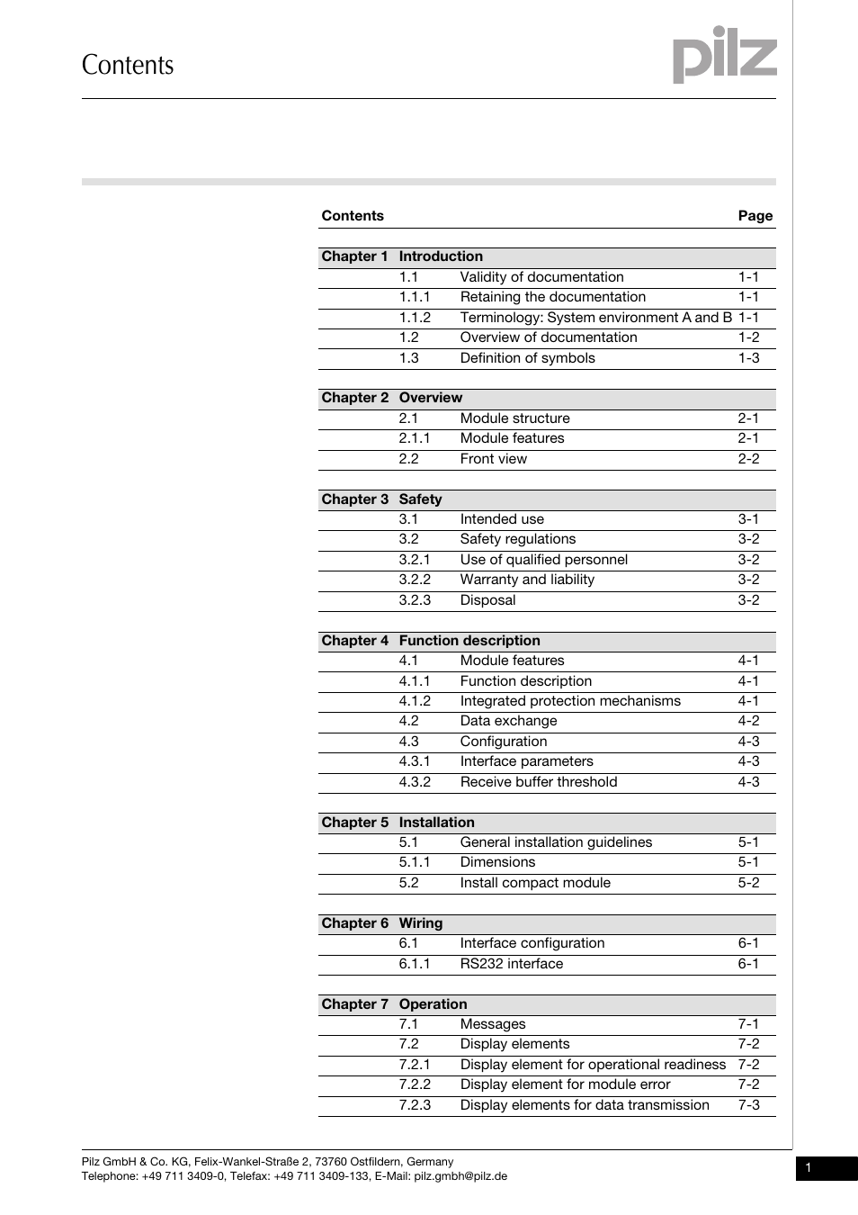 Pilz PSSu K S RS232 Modbus ASCII User Manual | Page 3 / 31