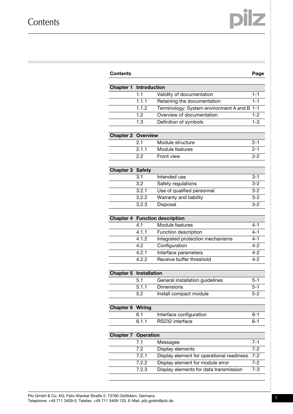 Pilz PSSu K S RS232 User Manual | Page 3 / 29
