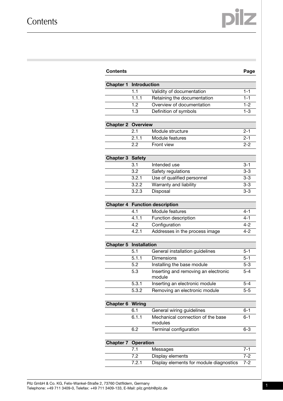 Pilz PSSu E PD User Manual | Page 3 / 35
