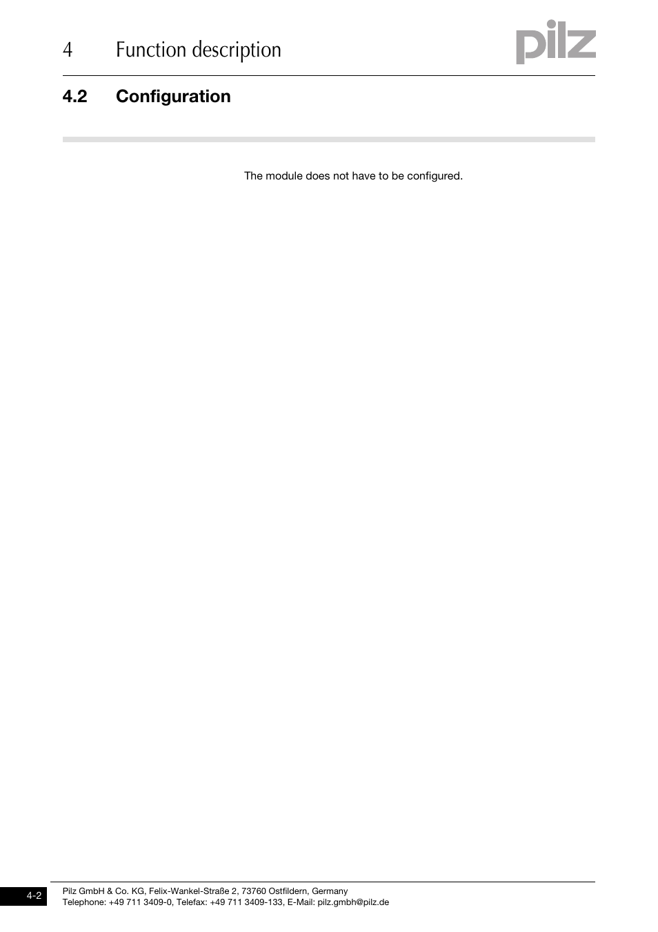 Configuration, 4function description, 2 configuration | Pilz PSSu E PS-P +/-10V User Manual | Page 16 / 33