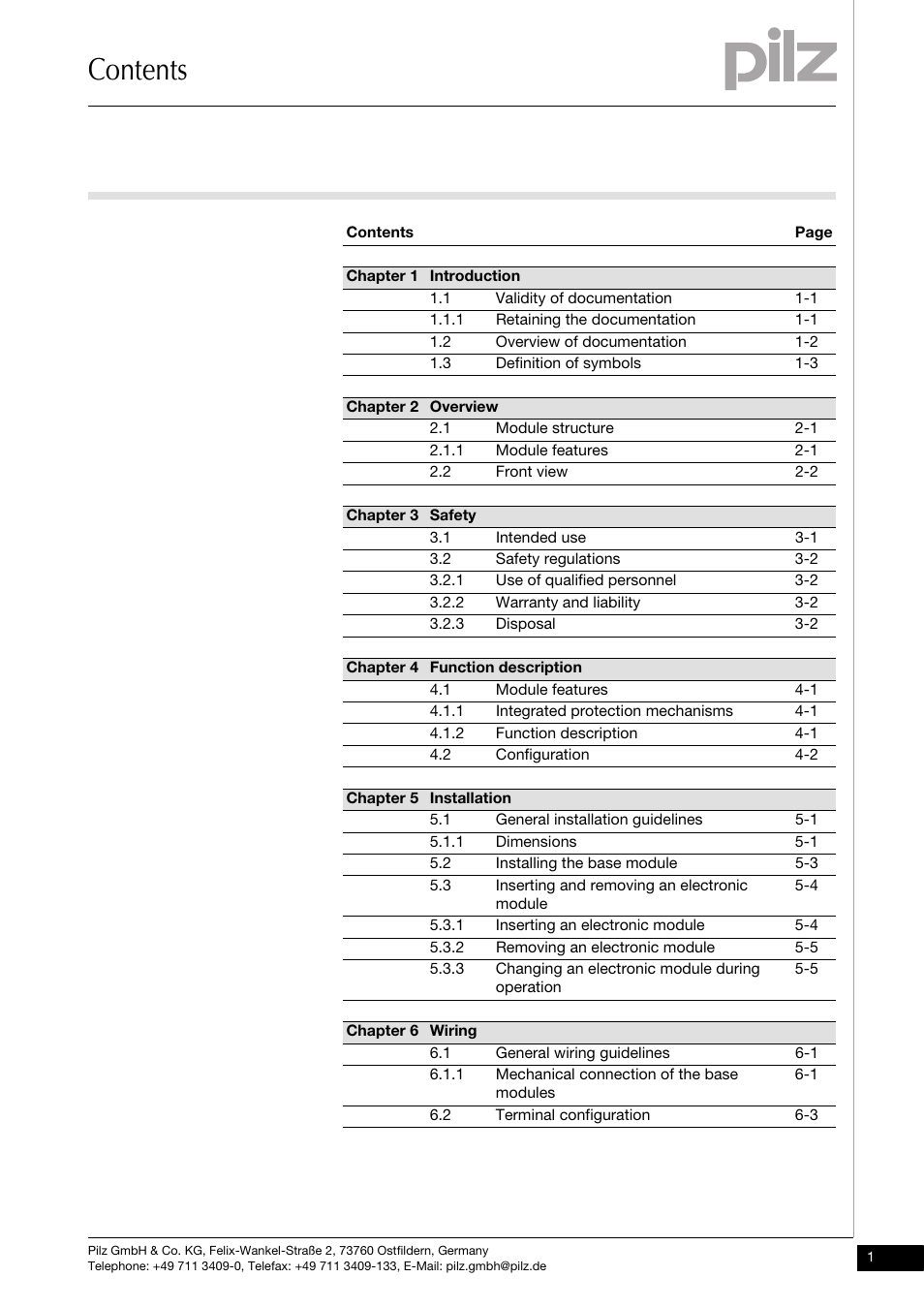 Pilz PSSu E PS-P +/-10V User Manual | Page 3 / 33