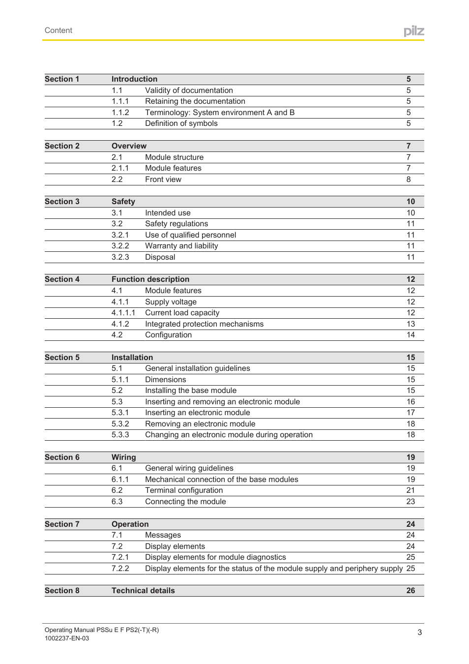 Pilz PSSu E F PS2 User Manual | Page 3 / 31