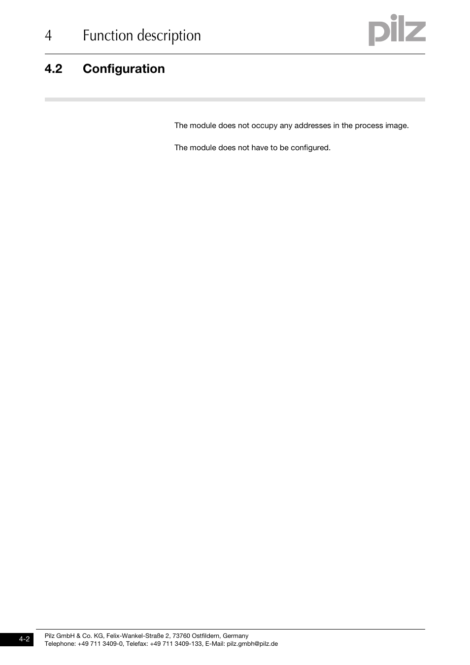 Configuration, 4function description, 2 configuration | Pilz PSSu XB F -T User Manual | Page 16 / 33