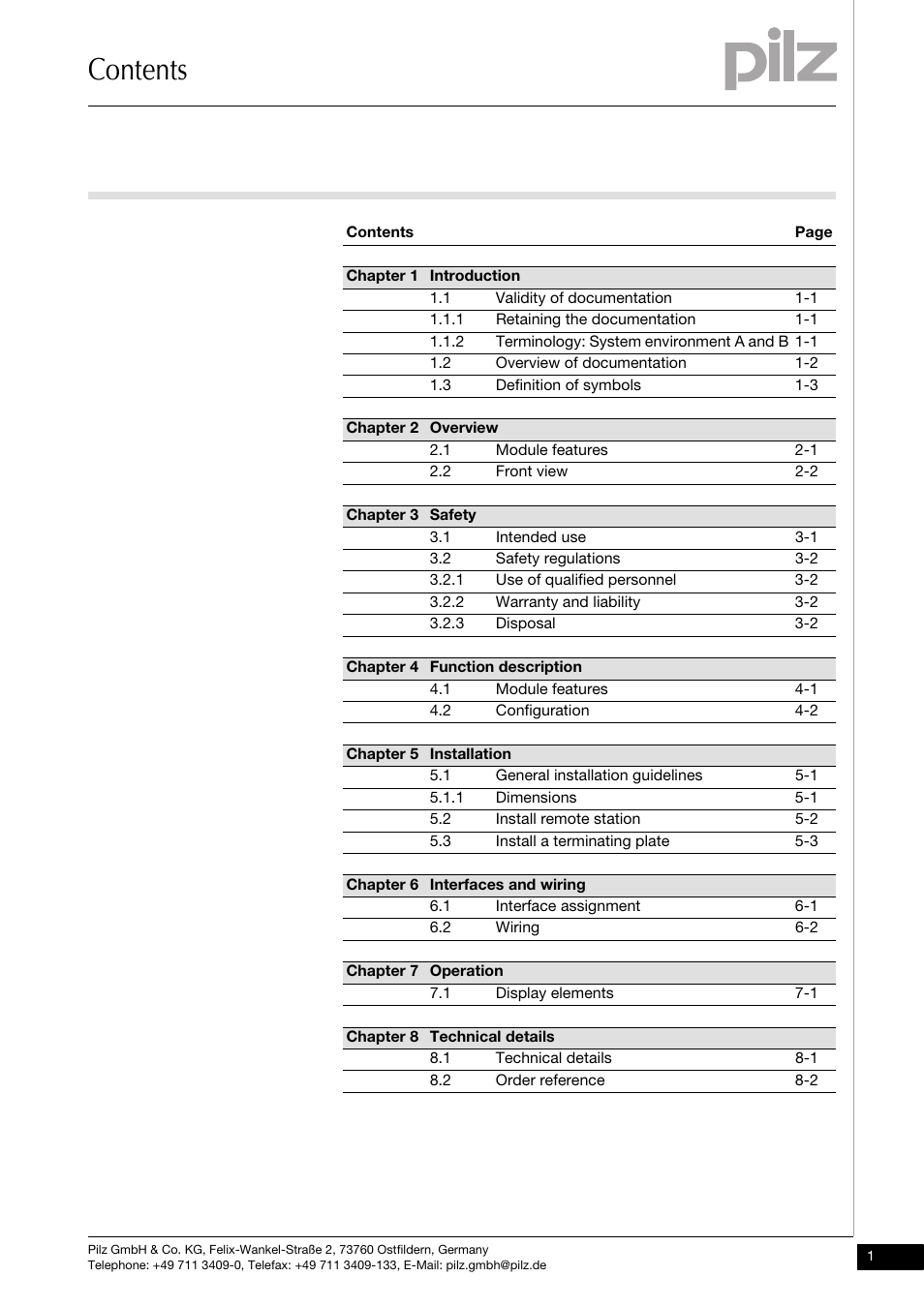 Pilz PSSu XR F -T User Manual | Page 3 / 25