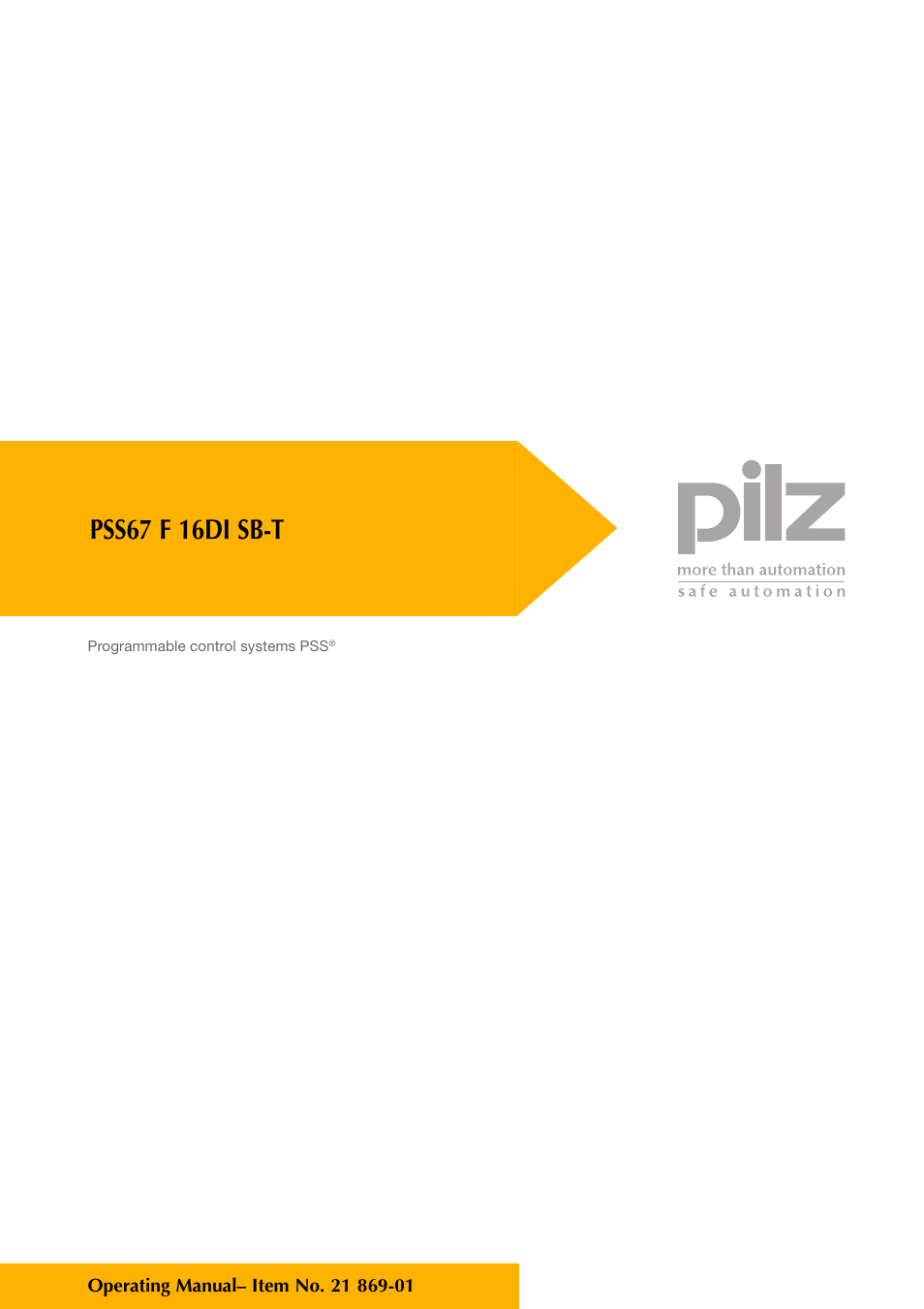 Pilz PSS67 F 16DI SB-T User Manual | 51 pages