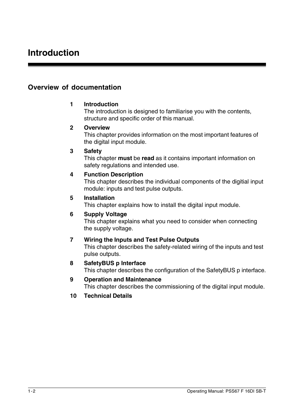 Overview of documentation, Introduction | Pilz PSS67 F 16DI SB-T User Manual | Page 8 / 51