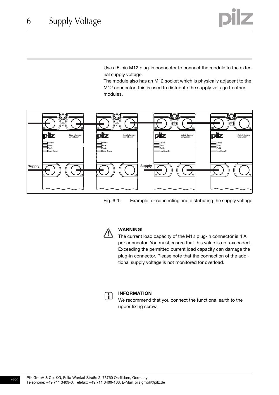 6supply voltage | Pilz PDP67 F 8DI ION HP User Manual | Page 18 / 37