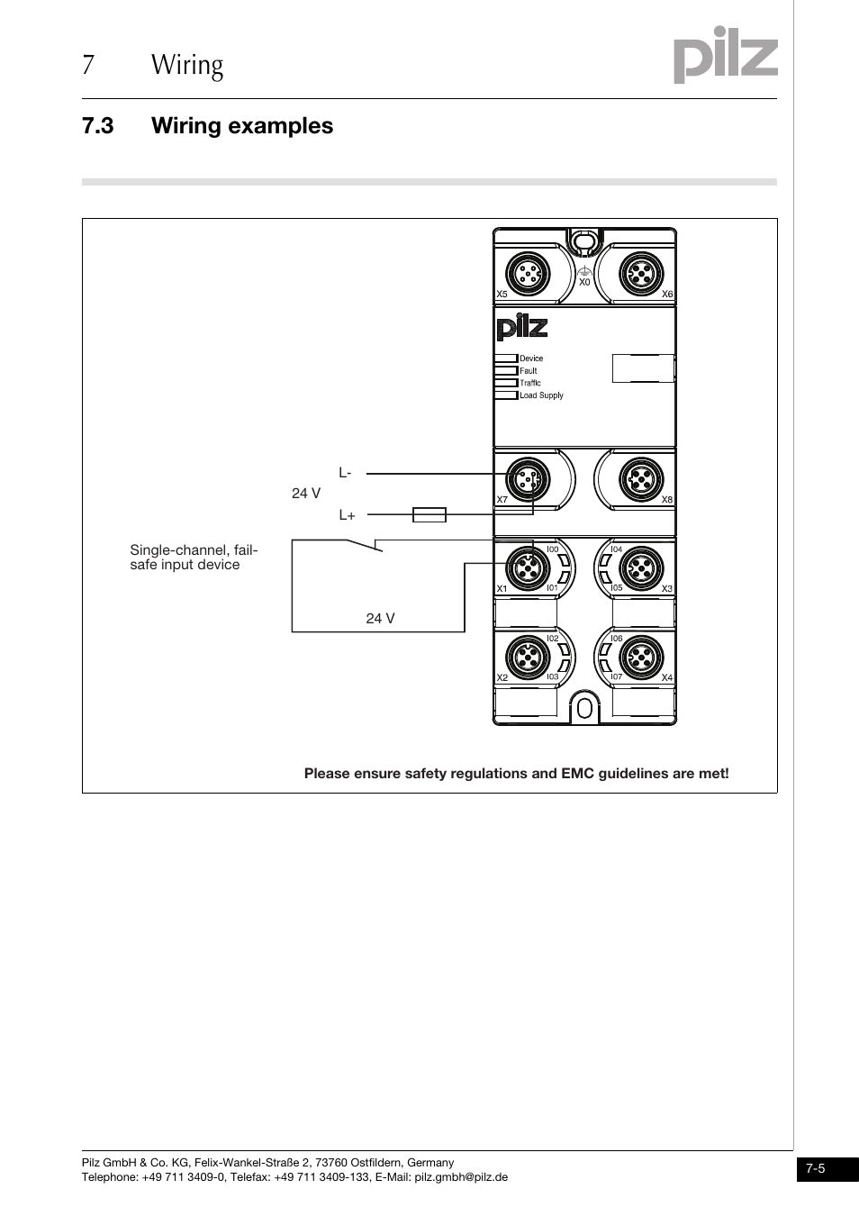7wiring, 3 wiring examples | Pilz PDP67 F 8DI ION HP User Manual | Page 25 / 37