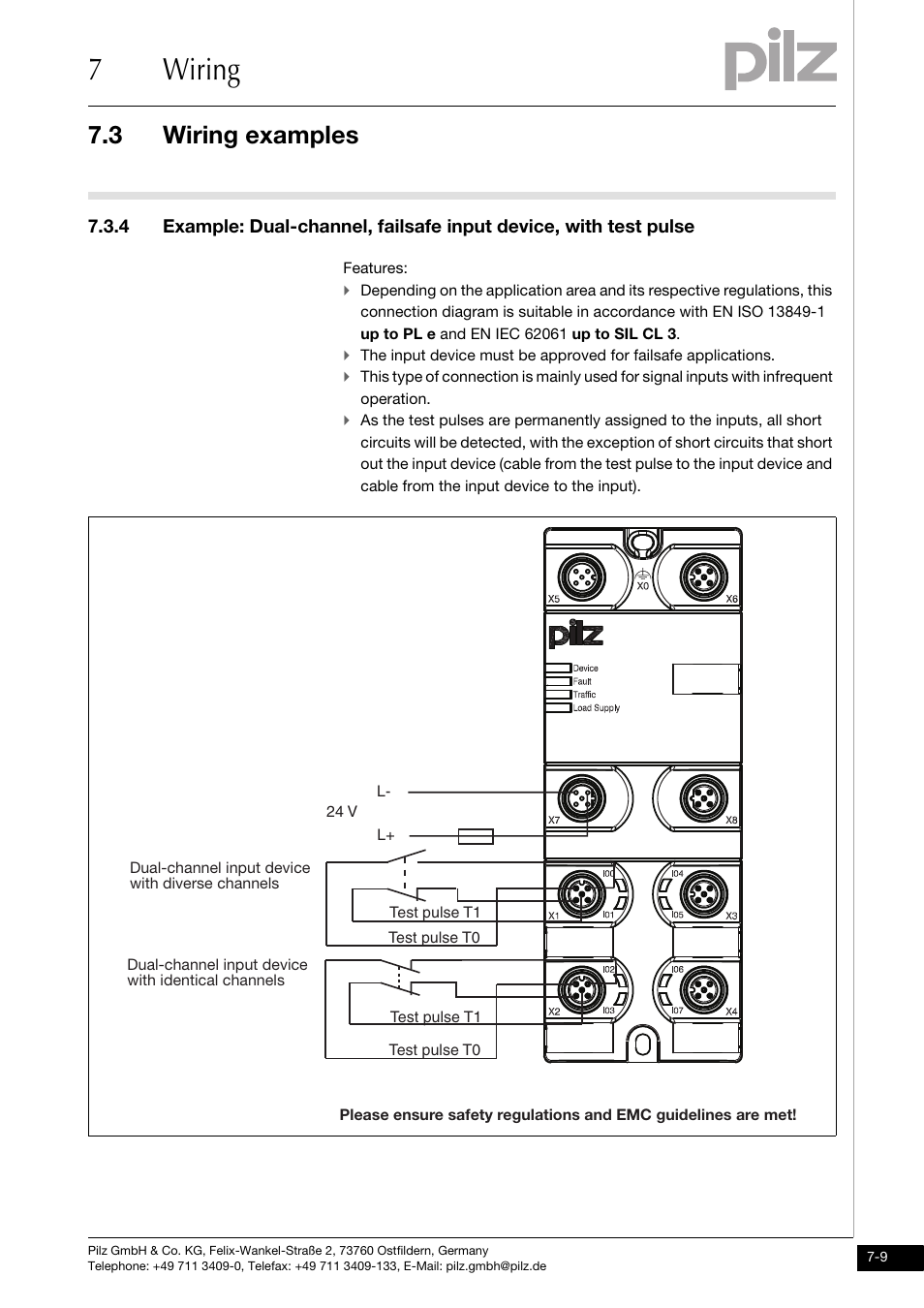 7wiring, 3 wiring examples | Pilz PDP67 F 8DI ION HP User Manual | Page 29 / 37