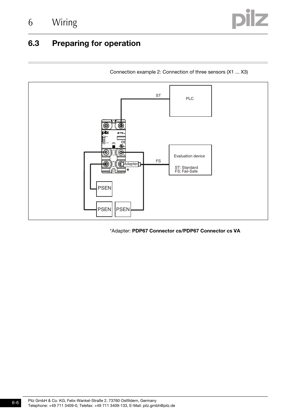 6wiring, 3 preparing for operation | Pilz PDP67 F 4 code User Manual | Page 22 / 31