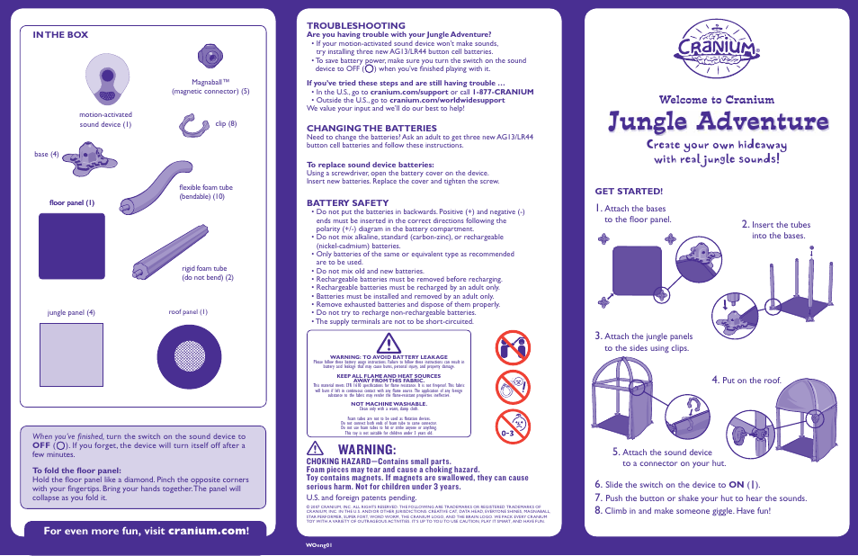 Cranium Jungle Adventure User Manual | 2 pages