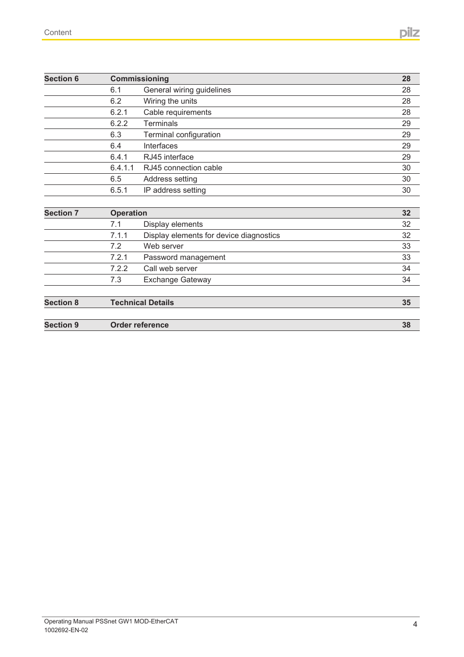 Pilz PSSnet GW1 MOD-EtherCAT User Manual | Page 4 / 39