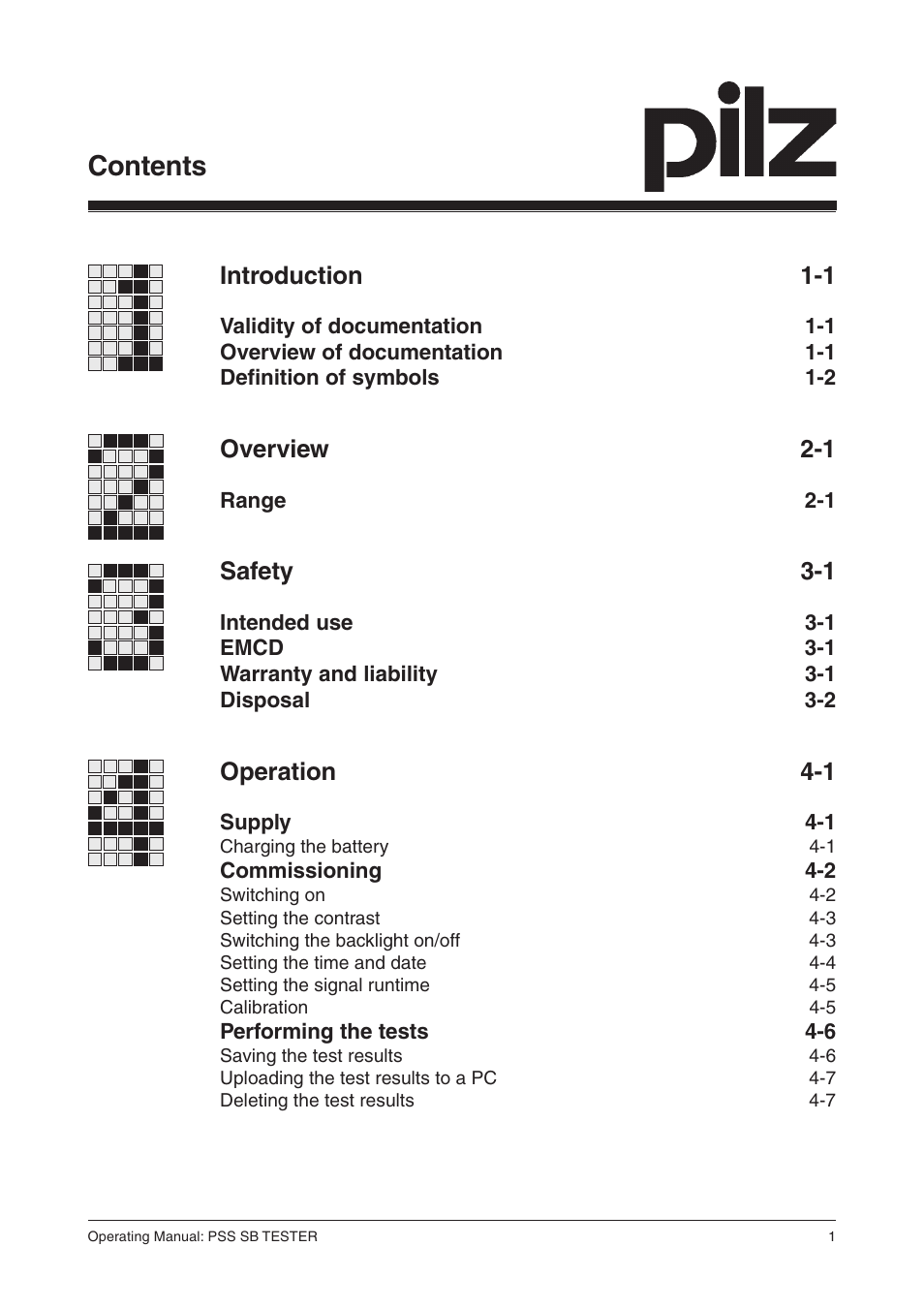 Pilz PSS SB TESTER D User Manual | Page 3 / 47