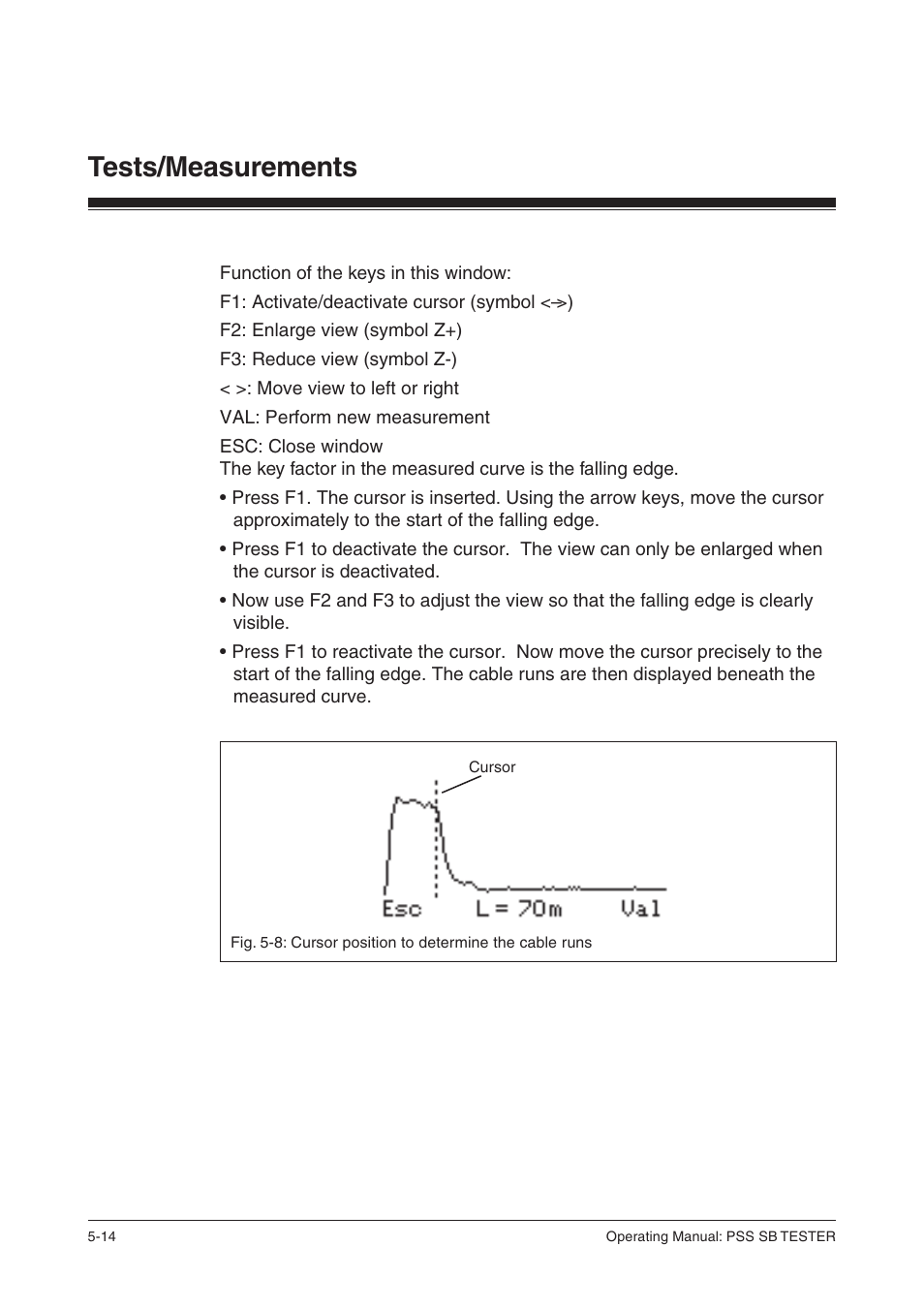 Tests/measurements | Pilz PSS SB TESTER D User Manual | Page 32 / 47