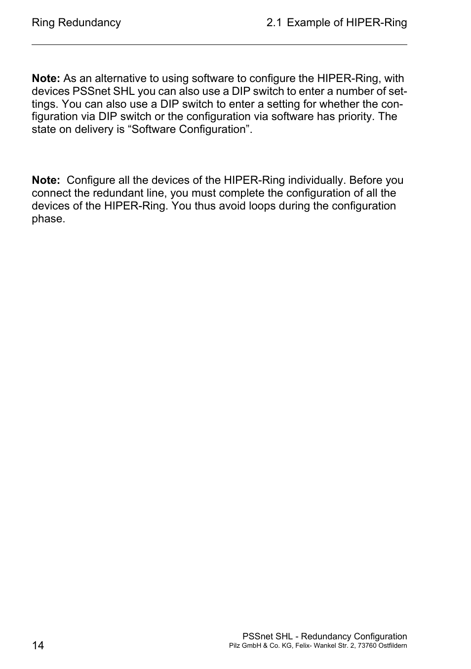 Pilz PSSnet SHL 8T MRP User Manual | Page 14 / 86