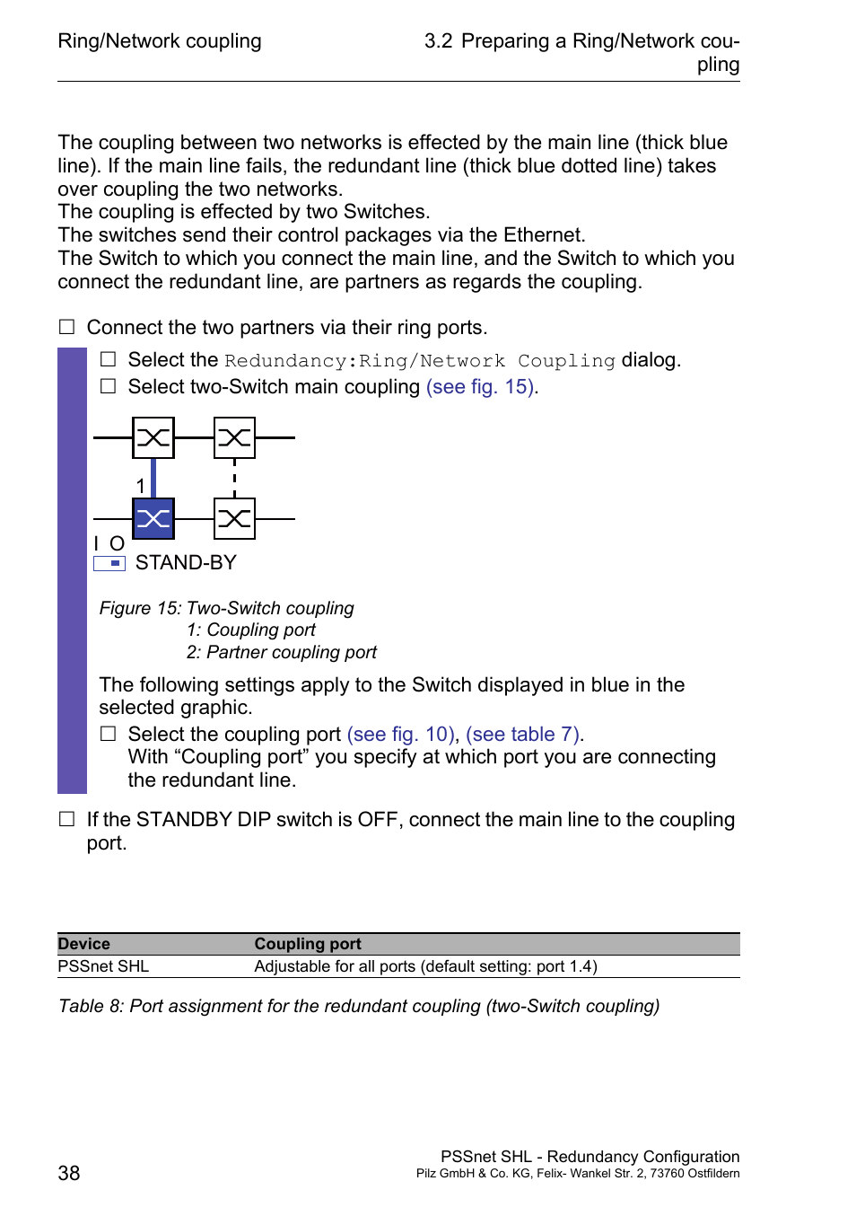 Pilz PSSnet SHL 8T MRP User Manual | Page 38 / 86