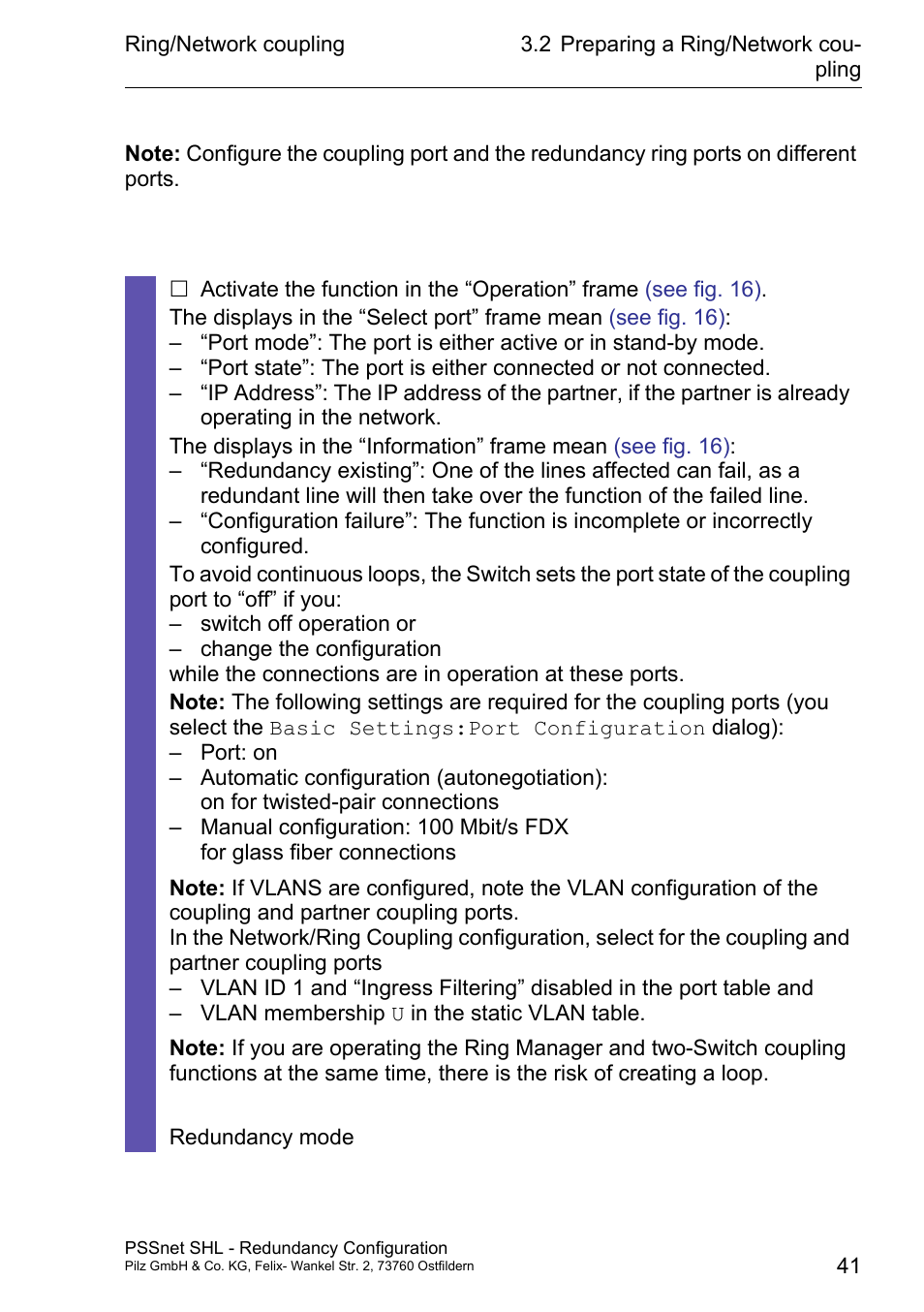 Pilz PSSnet SHL 8T MRP User Manual | Page 41 / 86