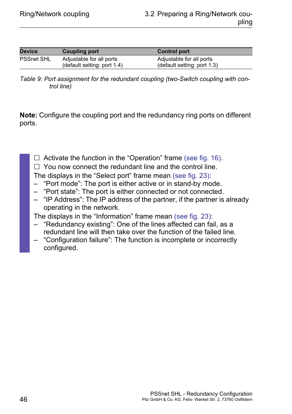 Pilz PSSnet SHL 8T MRP User Manual | Page 46 / 86