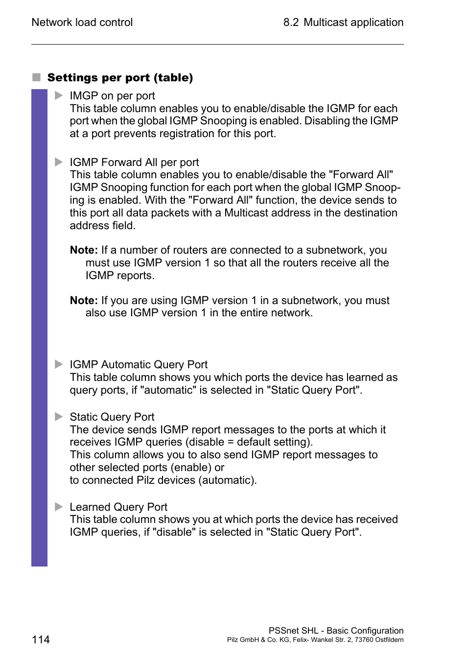 Pilz PSSnet SHL 8T MRP User Manual | Page 113 / 203