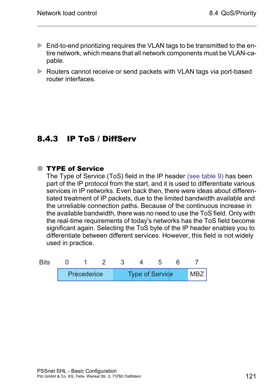 3 ip tos / diffserv | Pilz PSSnet SHL 8T MRP User Manual | Page 120 / 203