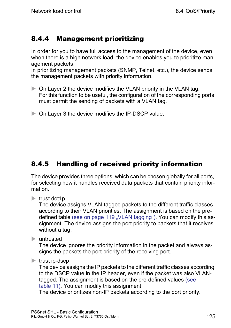 4 management prioritizing, 5 handling of received priority information | Pilz PSSnet SHL 8T MRP User Manual | Page 124 / 203