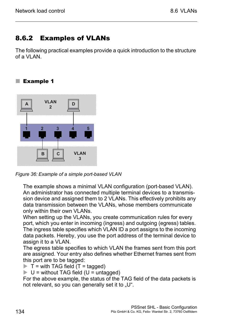 2 examples of vlans | Pilz PSSnet SHL 8T MRP User Manual | Page 133 / 203