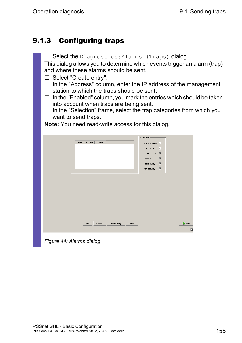 3 configuring traps | Pilz PSSnet SHL 8T MRP User Manual | Page 154 / 203