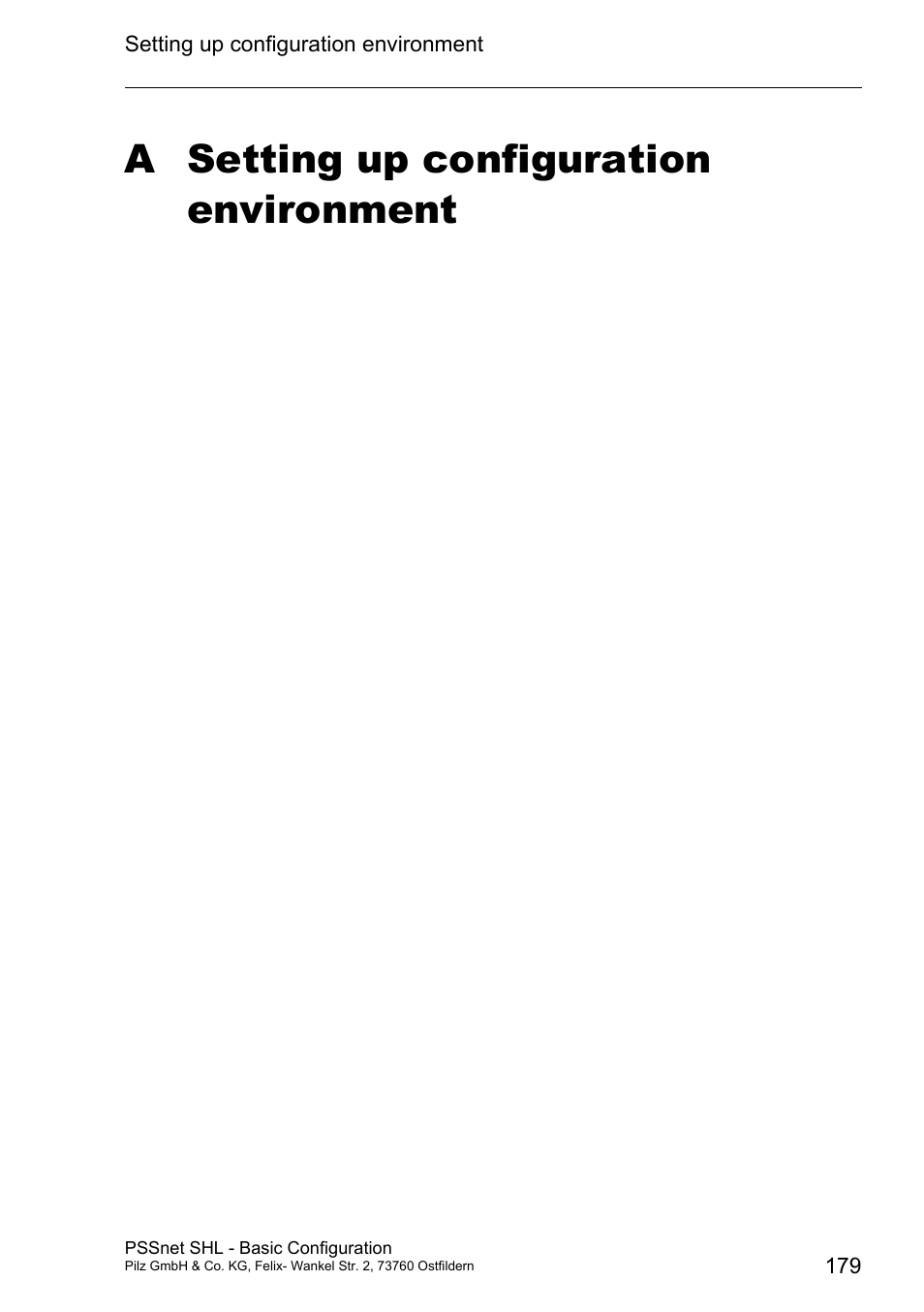Setting up configuration environment, A setting up configuration environment | Pilz PSSnet SHL 8T MRP User Manual | Page 178 / 203
