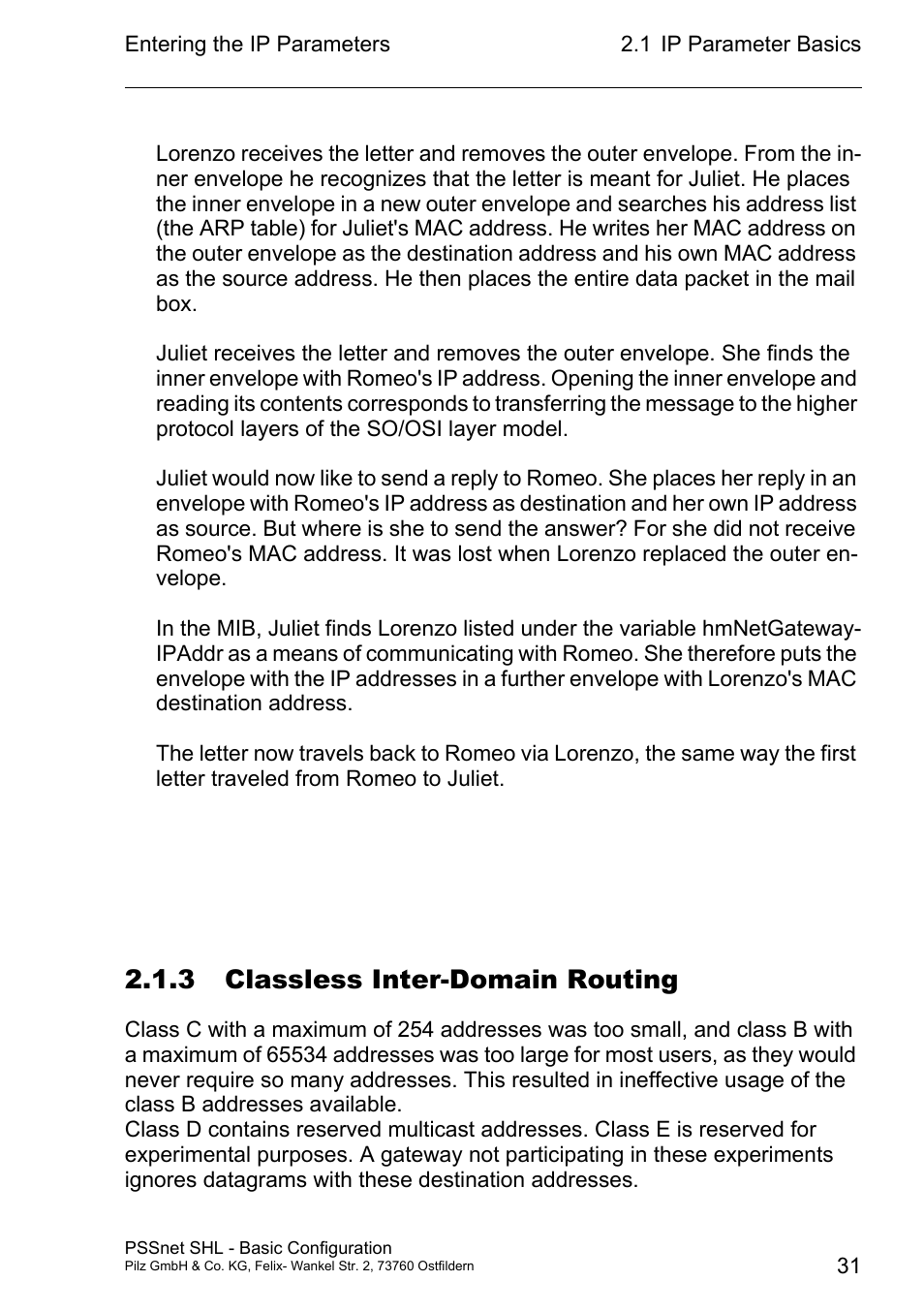 3 classless inter-domain routing | Pilz PSSnet SHL 8T MRP User Manual | Page 30 / 203
