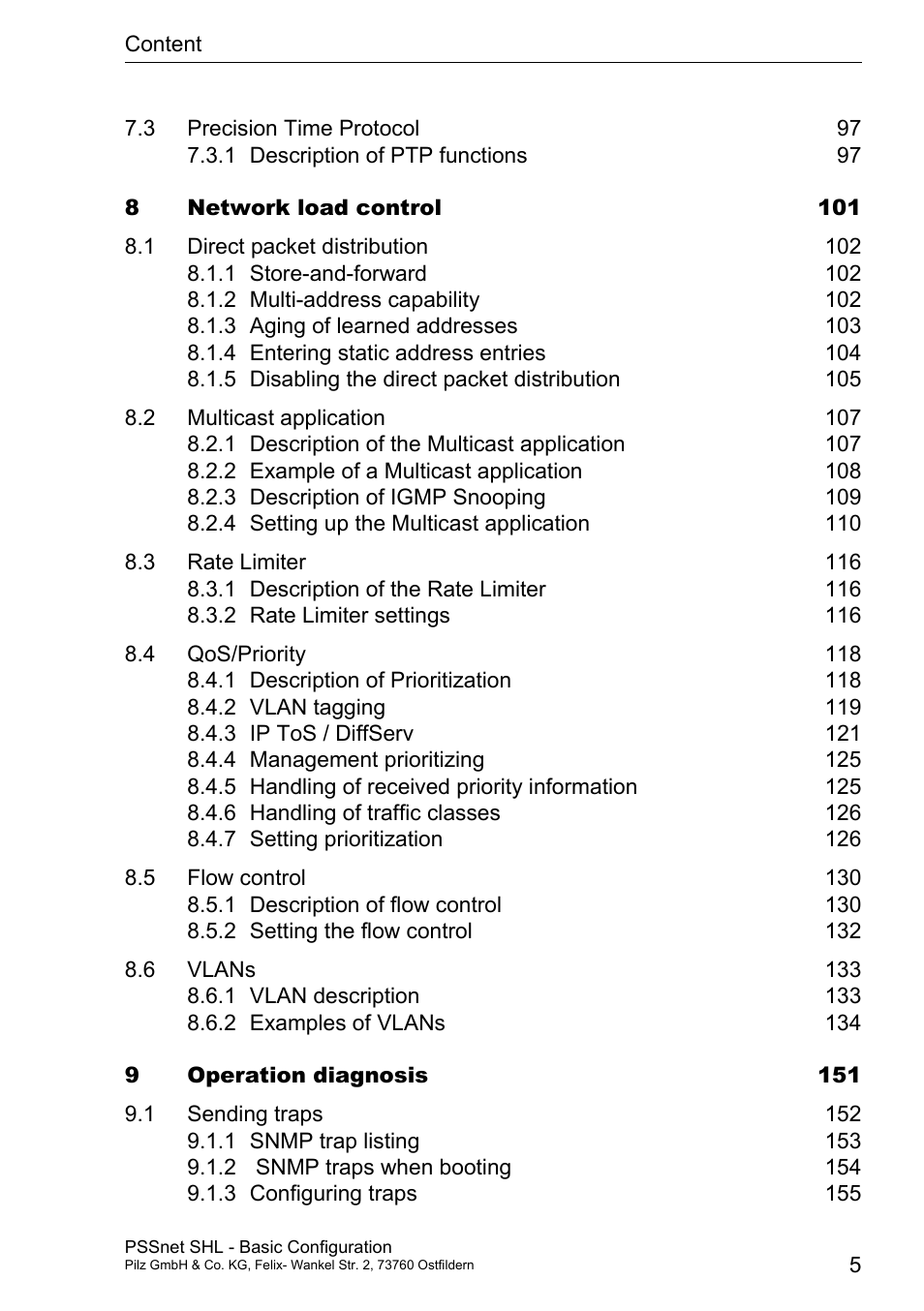 Pilz PSSnet SHL 8T MRP User Manual | Page 5 / 203