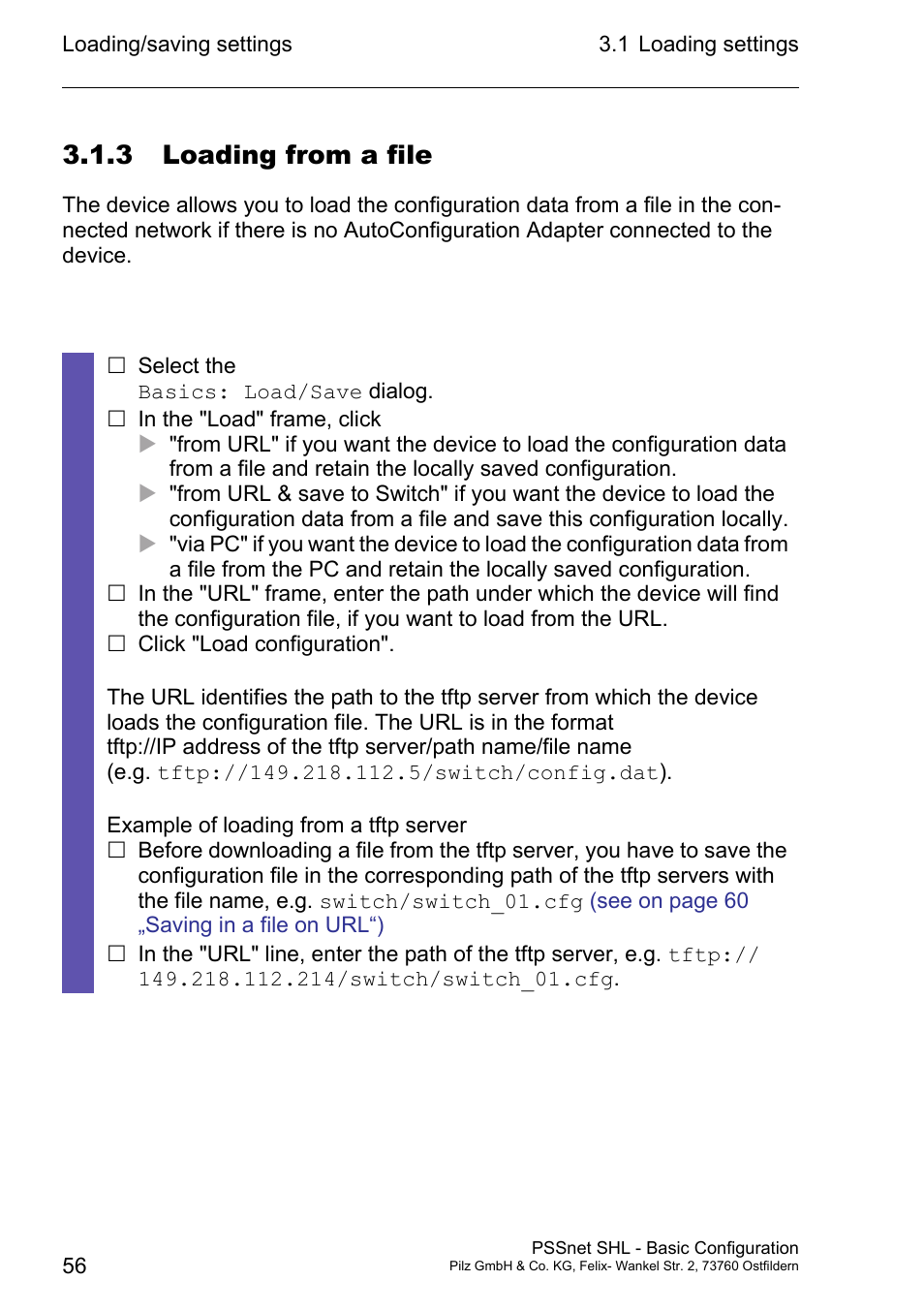 3 loading from a file | Pilz PSSnet SHL 8T MRP User Manual | Page 55 / 203