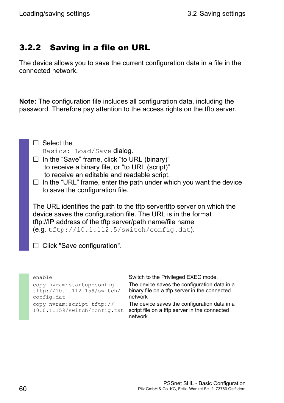 2 saving in a file on url | Pilz PSSnet SHL 8T MRP User Manual | Page 59 / 203