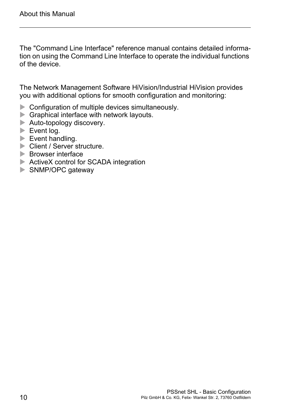 Pilz PSSnet SHL 8T MRP User Manual | Page 9 / 203