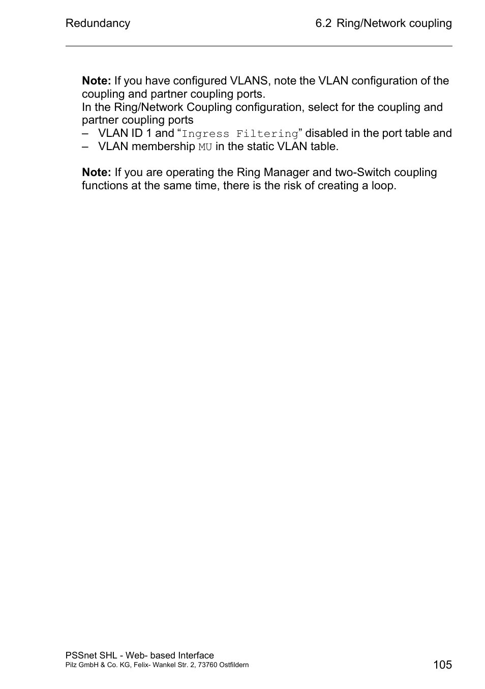 Pilz PSSnet SHL 8T MRP User Manual | Page 105 / 156