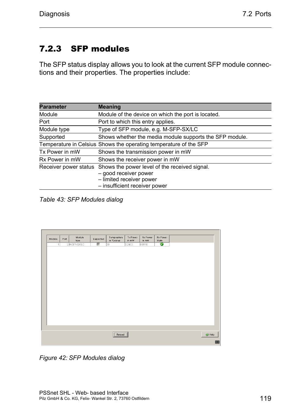 3 sfp modules | Pilz PSSnet SHL 8T MRP User Manual | Page 119 / 156