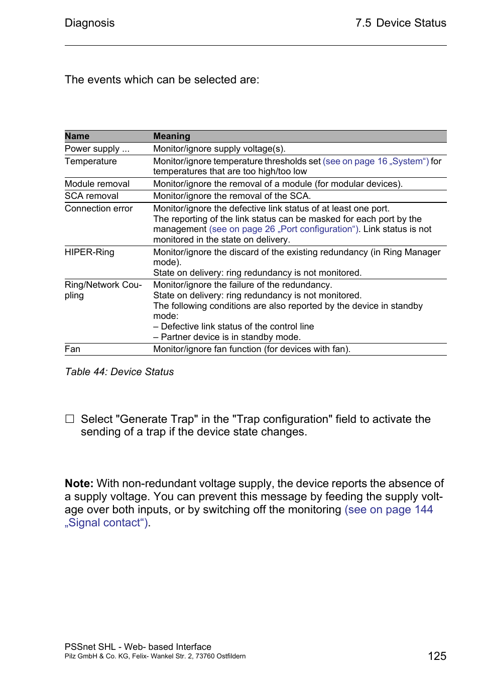 Pilz PSSnet SHL 8T MRP User Manual | Page 125 / 156